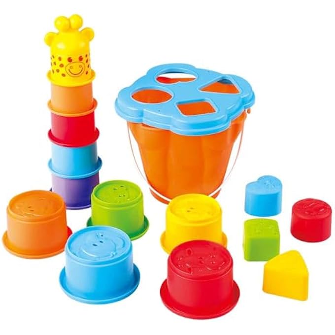 GO 2389 GIRAFFE TRAINER WITH SHAPE SORTER, STACKING TOWER AND BUCKET - Image 1