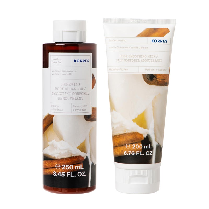KORRES Vanilla Cinnamon Shower Gel Body Milk Set Value set 450ml - Image 2