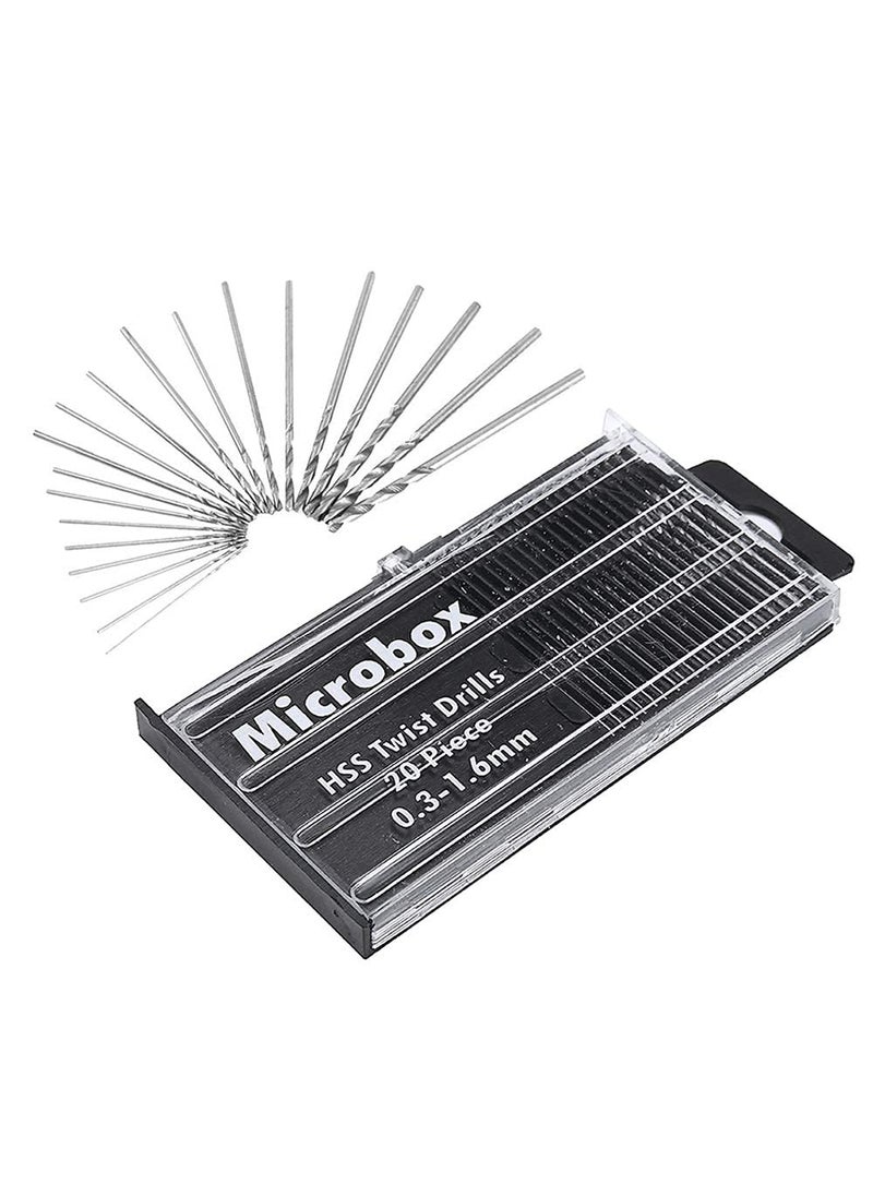 GSK Cut GSK Cut 0316mm Shank Mini Micro Drill Bit Set Twist Drill DIY Kit Rotary Hand Tools Pack of 20  - Image 1