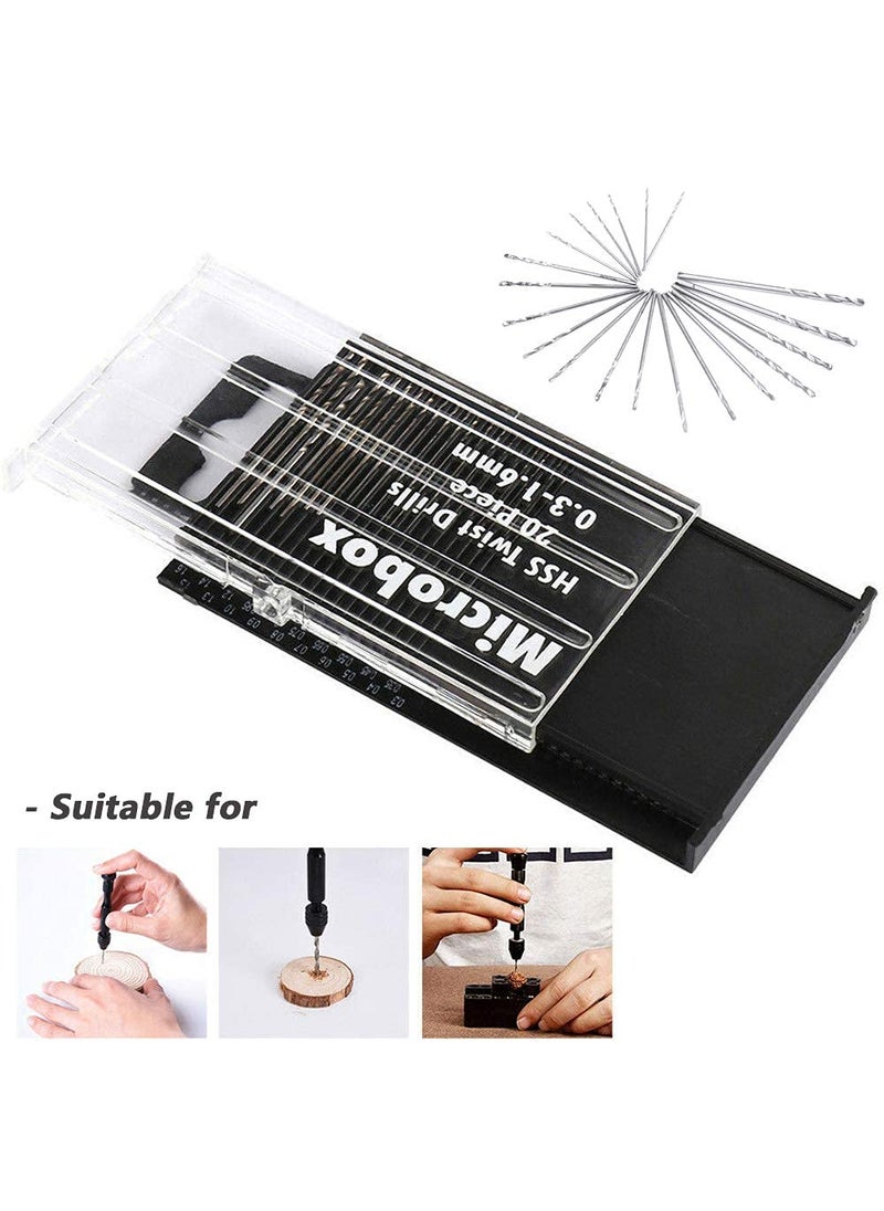 GSK Cut GSK Cut 0316mm Shank Mini Micro Drill Bit Set Twist Drill DIY Kit Rotary Hand Tools Pack of 20  - Image 3