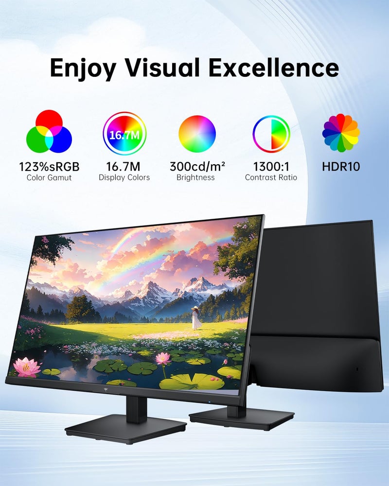 KTC 27 Inch Computer Monitor - QHD (2560 x 1440) Display, Up to 120Hz Monitor, IPS Panel, 123% sRGB, HDMI 2.0 x 2 & DP 1.4 x1, Adaptive Sync, Eye-Friendly Screen PC Monitors for Work Gaming, H27D9 - Image 4