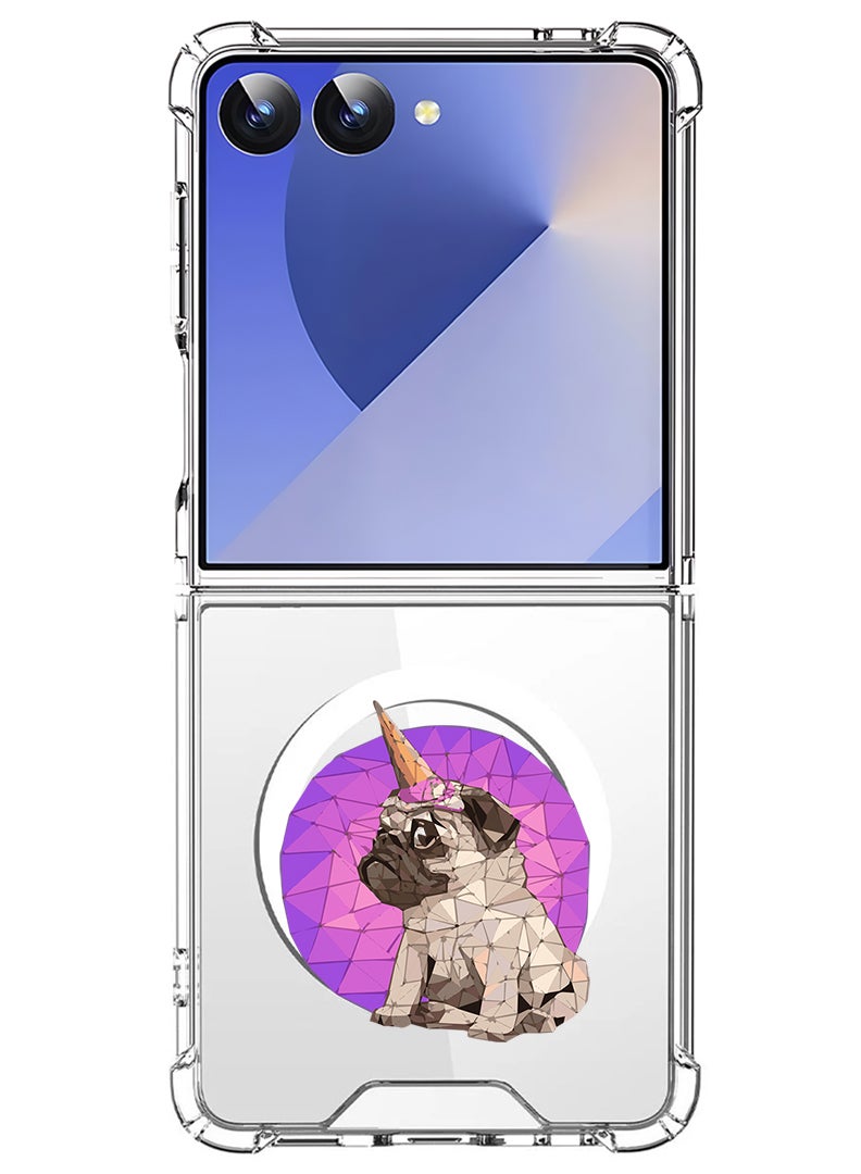 Theodor Magnetic Case for Samsung Galaxy Z Flip 7 Compatible with MagSafe Wireless Charging, Shockproof Phone Bumper Cover Puggy - Image 1