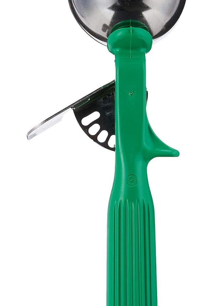 Vollrath 2-2/3 oz Stainless Steel Disher with Green Handle - Size 12 - Image 2