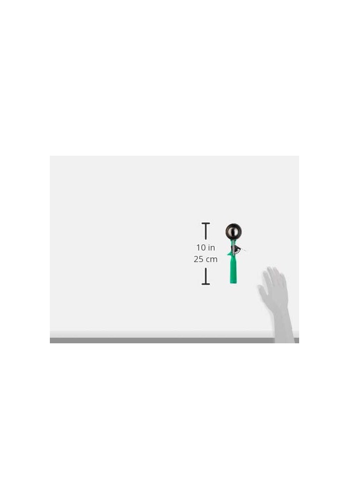 Vollrath 2-2/3 oz Stainless Steel Disher with Green Handle - Size 12 - Image 4