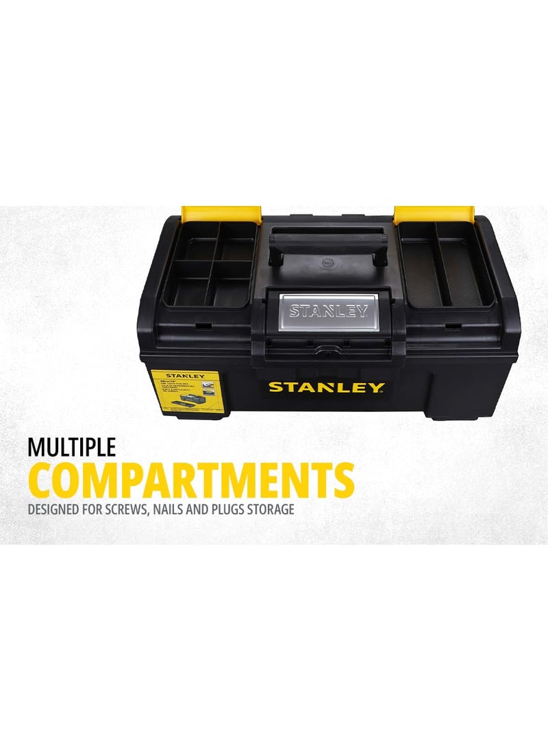 Stanley STANLEY 179217 19 OneTouch HeavyDuty Portable Plastic Tool Box With Removable Tray for Easy Convenient Storage 25 Kg Load Capacity 1 Year Warranty YELLOW BLACK 266x486x236 cm  - Image 4