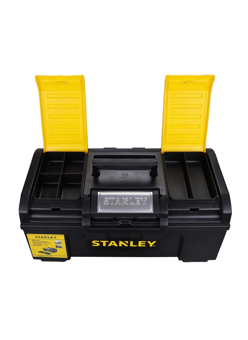 Stanley STANLEY 179217 19 OneTouch HeavyDuty Portable Plastic Tool Box With Removable Tray for Easy Convenient Storage 25 Kg Load Capacity 1 Year Warranty YELLOW BLACK 266x486x236 cm  - Image 3