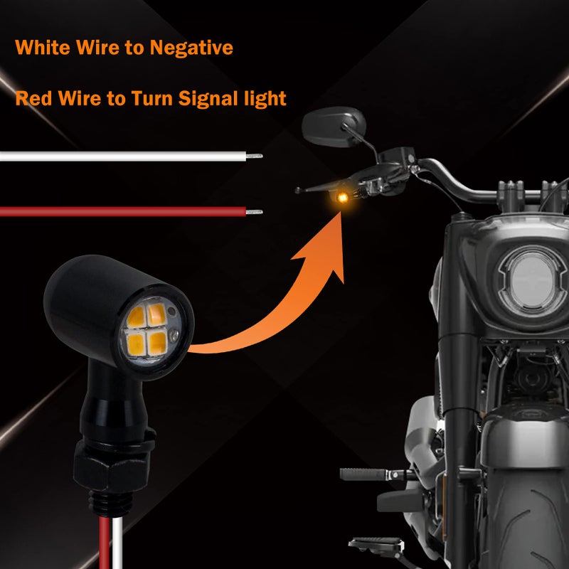 QUASCO Led Turn Signal Lights Universal Mini Size Blinkers Front Motorcycle Indicator Compatible with Harley Honda Kawasaki Suzuki Triumph Yamaha - Image 5