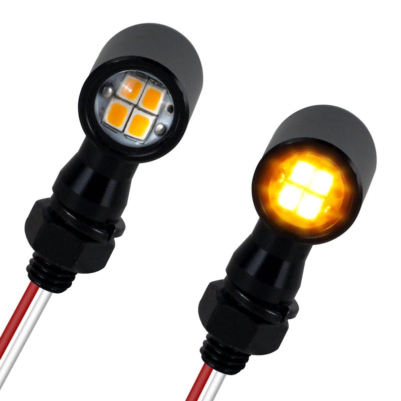 QUASCO Led Turn Signal Lights Universal Mini Size Blinkers Front Motorcycle Indicator Compatible with Harley Honda Kawasaki Suzuki Triumph Yamaha - Image 1