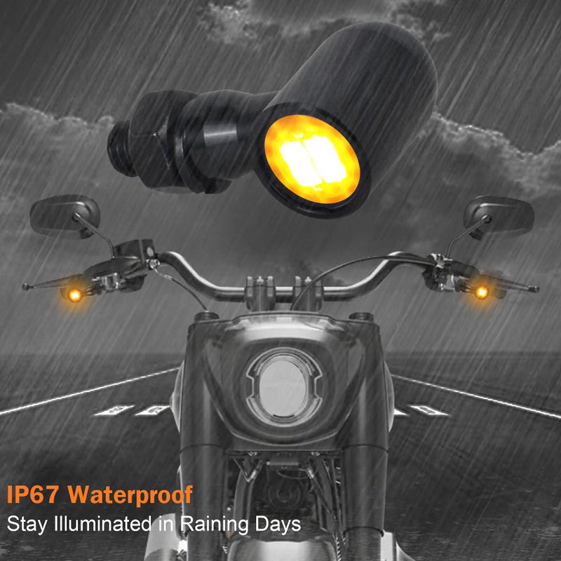 QUASCO Led Turn Signal Lights Universal Mini Size Blinkers Front Motorcycle Indicator Compatible with Harley Honda Kawasaki Suzuki Triumph Yamaha - Image 4