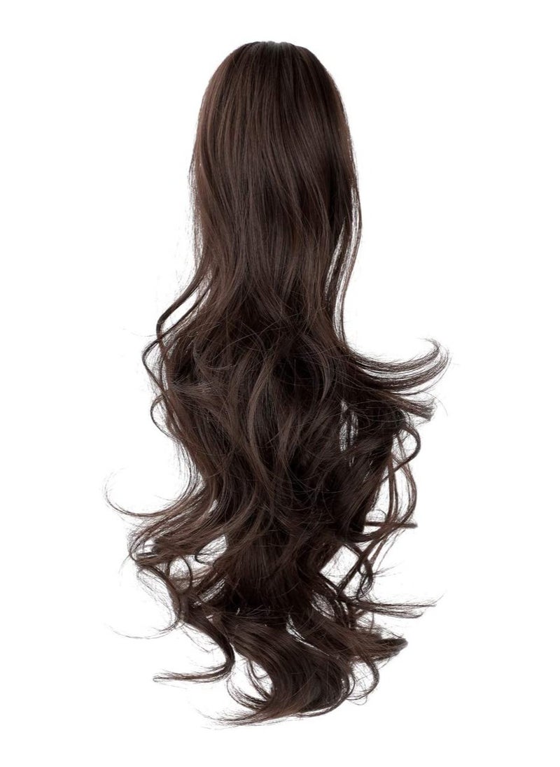 Estelle Clip in Ponytail Extension Claw Curly Wavy Clip in Hair Extensions Long Synthetic Clip in Ponytail for Women Medium Brown Curly  - Image 2