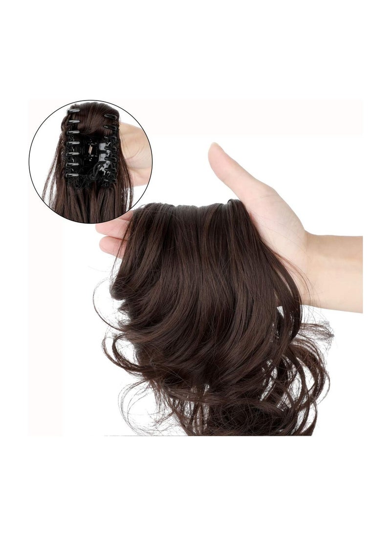 Estelle Clip in Ponytail Extension Claw Curly Wavy Clip in Hair Extensions Long Synthetic Clip in Ponytail for Women Medium Brown Curly  - Image 4