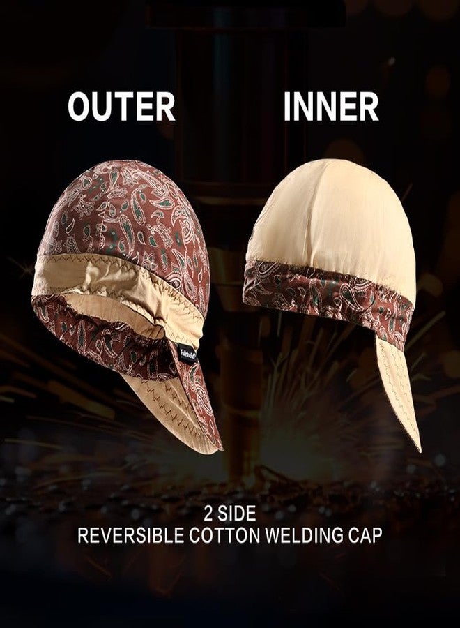 Fullsheild Reversible Welding Cap OneSize Flame Resistant Cotton Welder Hat Hood FR High Crown 2 pcs - Image 3