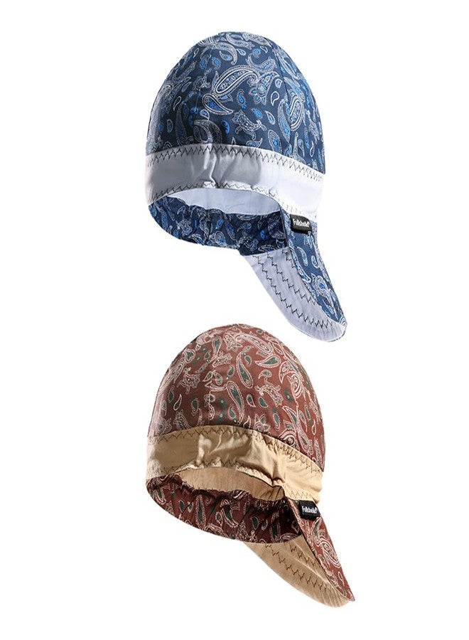 Fullsheild Reversible Welding Cap OneSize Flame Resistant Cotton Welder Hat Hood FR High Crown 2 pcs - Image 1