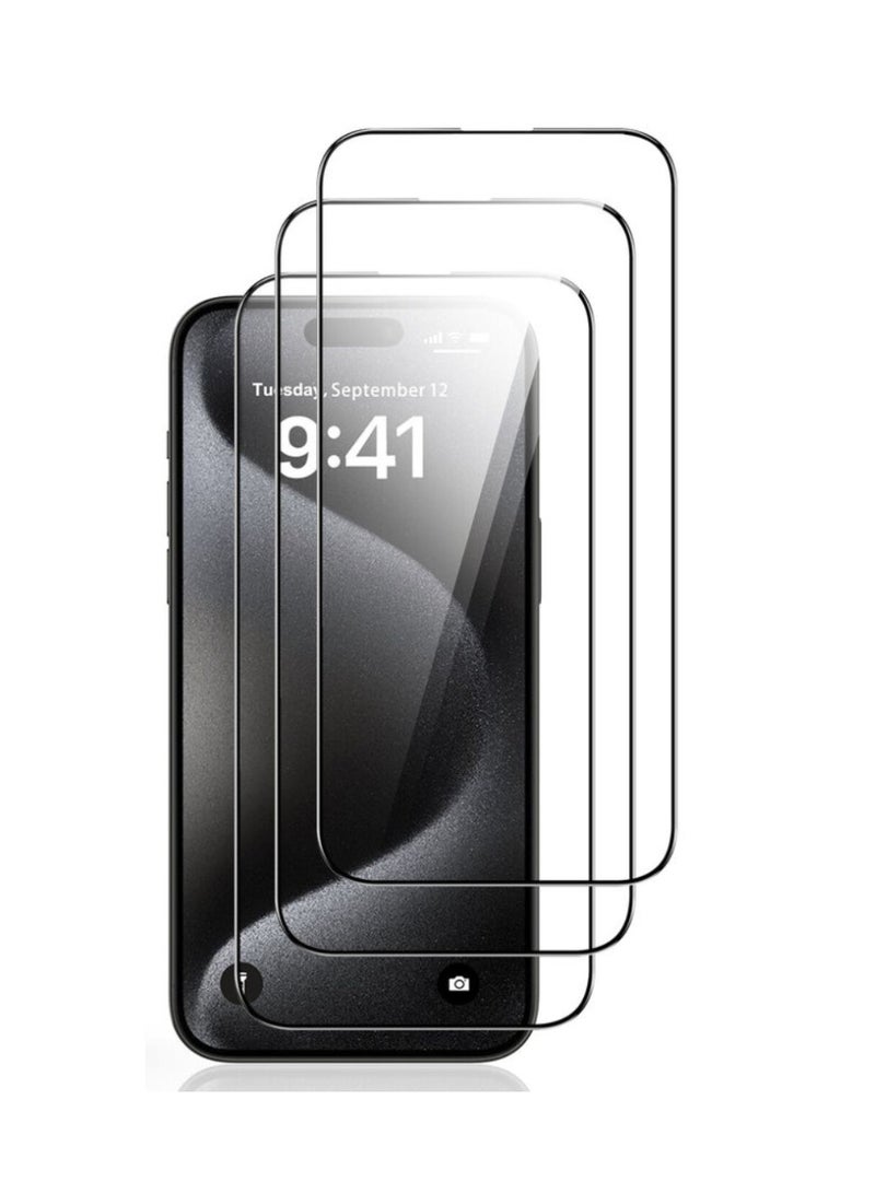 DIGI CORE iPhone 15 Plus Screen Protector 3 Pack 6.7 Inch 2.5D Curved Edges With iPhone 15 Plus Camera Lens Protector And Anti-Scratch iPhone Back PVC Clear Sheet Set (Pink, iPhone 15 Plus) - Image 3