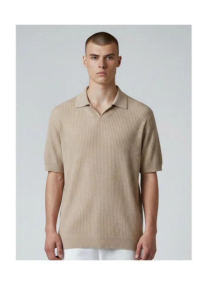 Marrakech Short Sleeve Rib-Knit Polo T-Shirt