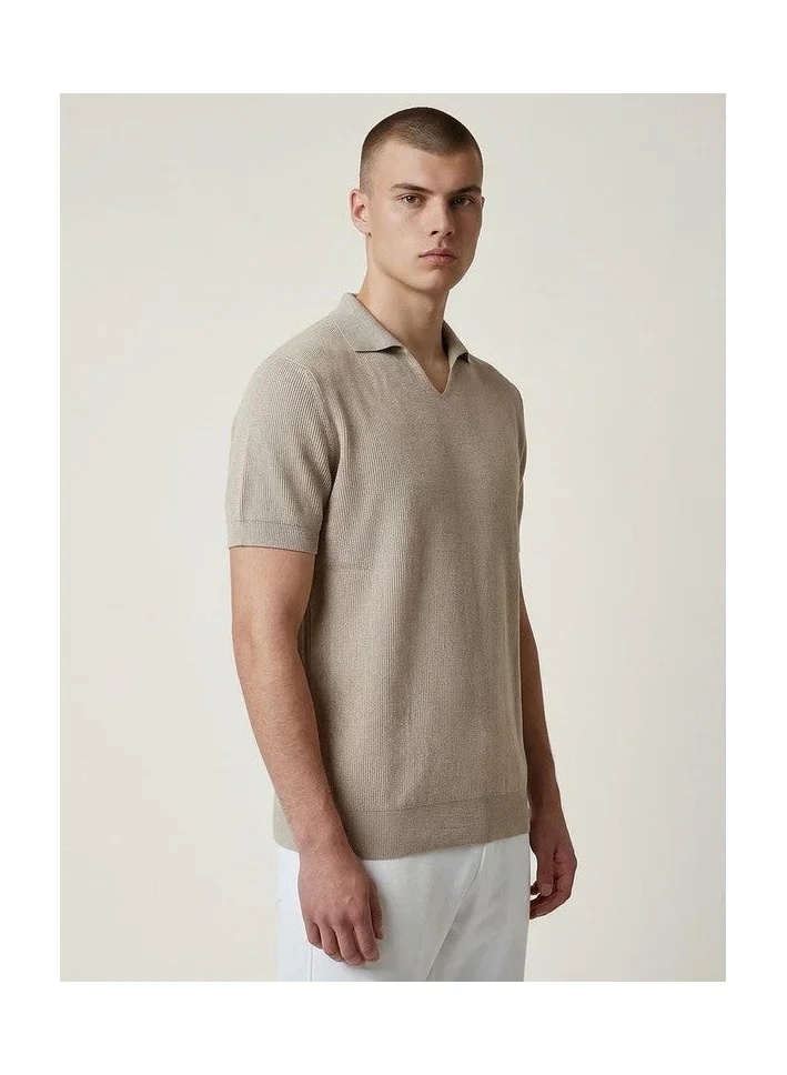 Marrakech Short Sleeve Rib-Knit Polo T-Shirt