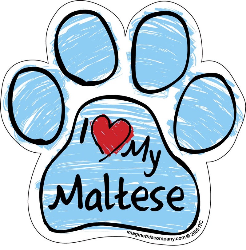 Imagine This Company Scribble Paw Shaped Pet Magnet; Removable Magnets for Cars, Fridges, Lockers & More, Stylish Pet Inspired Car Accessories, 5.5 x 5.5 inches, 1 Item, Blue, Maltese - Image 2