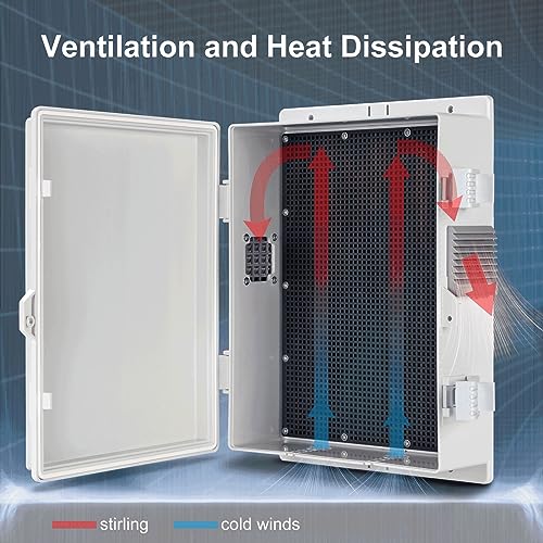 Namunanee Outdoor Electrical Junction Box, ABS Water Resistant Enclosure with Internal Mounting Panel & Hinged Cover (13" H* 9.2" L* 3.7" W) - Image 5