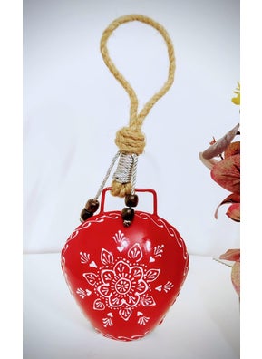 MIRAMAYEE MIRAMAYEE Red Black Combo Religious Spiritual Hand Crafted Iron Bells Door Hanging Decorative Bell Cow Bell for Luck and Evil Protector 6 Inches  - Image 5