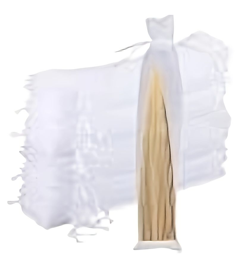 White Organza Fan Favor Bags 50pcs with Drawstring for Wedding Party - Image 1