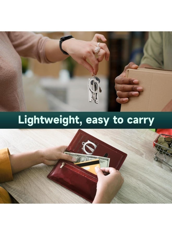 Folding Scissor, Travel Scissor Pocket Size Stainless Steel, Mini Foldable Scissor for Home Camping Fishing Picnic, Sharp & Portable Small Silver Scissor - Image 4