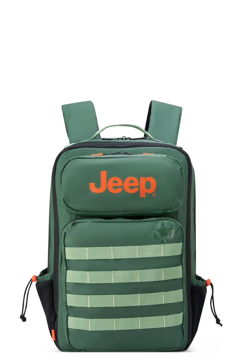 Jeep JEEP TACTICAL Padded Laptop Backpack With Water-Repellent, 15.6Inch - Green & Get Free Lunch Bag - Black (Set of 2pcs Bundle)
