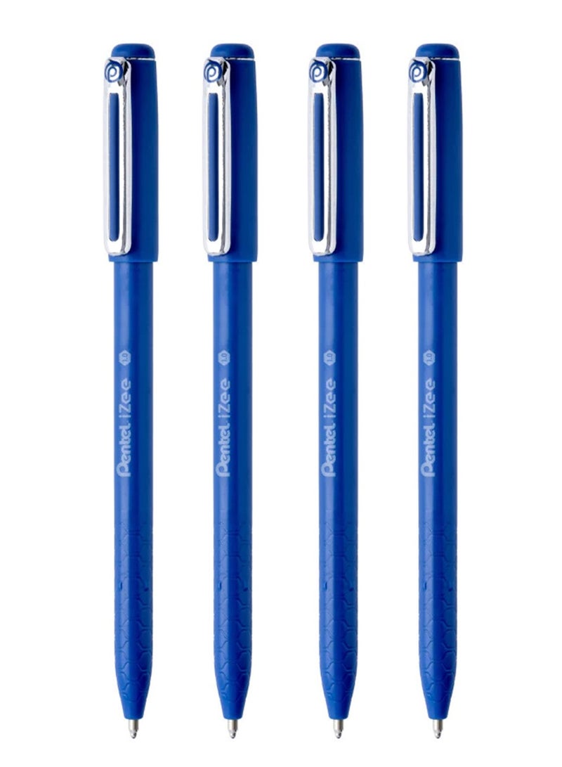 Pentel قلم حبر جاف إيزى 4 قطع رأس 1.0 مم حبر أزرق - Image 1