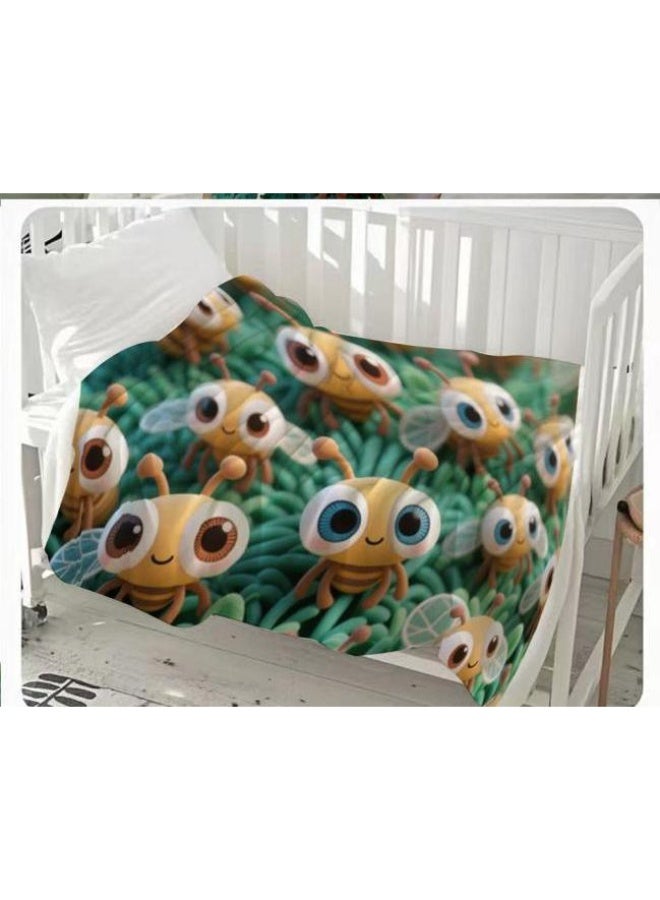 general Baby and children's cartoon flannel thin blanket (warm and comfortable, suitable for sleep, game use) 70cm*100cm - Image 2