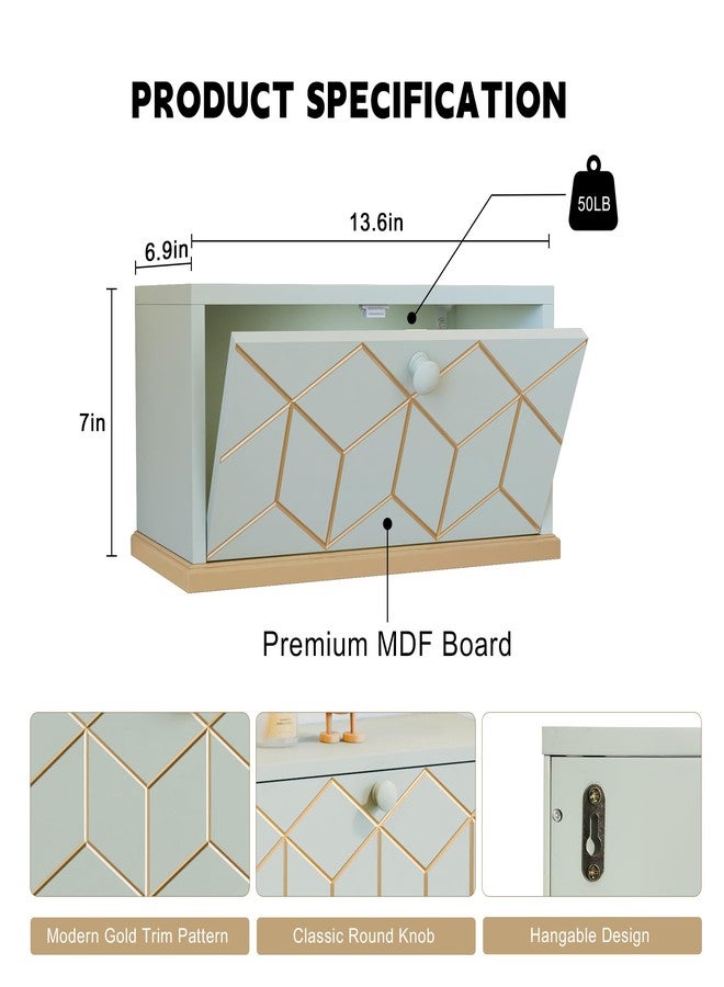 HLR Floating Night Stand, Small Nightstand with Flap Door, Morden Wall Mounted Floating Nightstand for Bedrooms,Green - Image 2