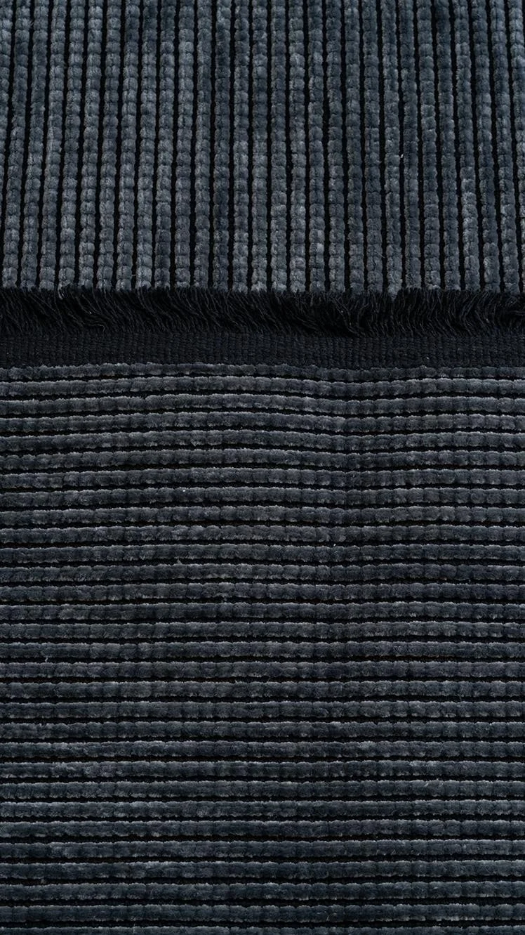 Bluenity Grain Chenille Cotton Non-Slip 60X100+50X60 cm Anthracite