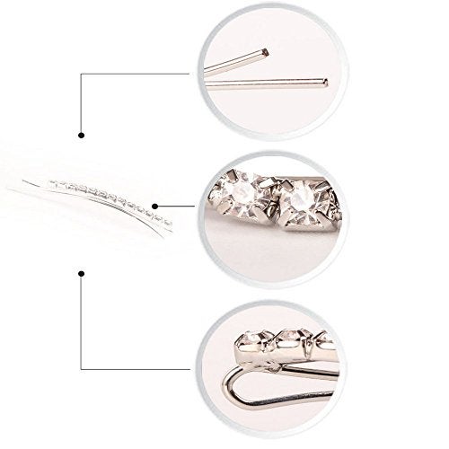 Soochat Rhinestone Bobby Pins Diamond Bobby Pins Crystal Hair Clips Decorations for Lady Women Girls 10 Pcs - Image 2