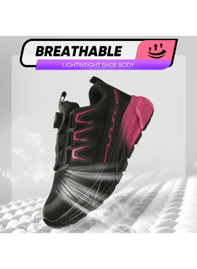 CFFHS Women's Safety Shoes with Steel Toe & Kevlar Midsole, Anti-Smashing Anti-Puncture Work Shoes, Black/Pink - Image 1