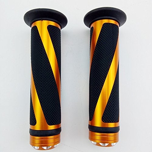 OKSTNO Universal Motorcycle Rubber Gel Handlebar Hand Grips for 7/8" Bar End Handle Bars Sports Bikes (Golden) - Image 5