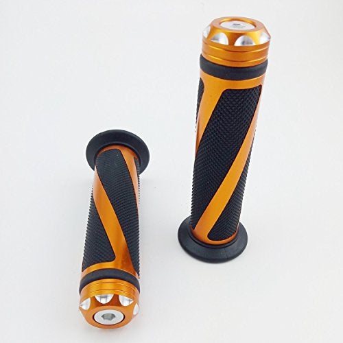 OKSTNO Universal Motorcycle Rubber Gel Handlebar Hand Grips for 7/8" Bar End Handle Bars Sports Bikes (Golden) - Image 2