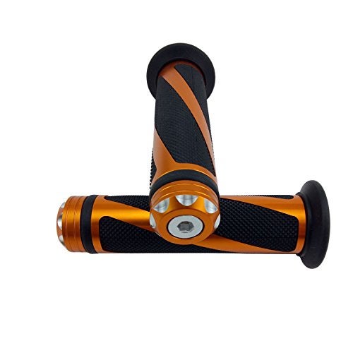 OKSTNO Universal Motorcycle Rubber Gel Handlebar Hand Grips for 7/8" Bar End Handle Bars Sports Bikes (Golden) - Image 1