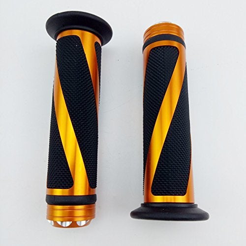 OKSTNO Universal Motorcycle Rubber Gel Handlebar Hand Grips for 7/8" Bar End Handle Bars Sports Bikes (Golden) - Image 4