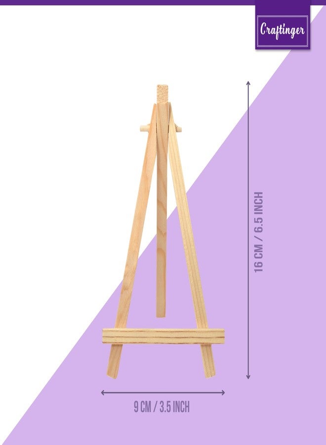 Craftinger 6.5 inch (Set of 10) Mini Wooden Easel Stand | Premium Pine Wood Display Stand for Paintings, Artwork, Photos & DIY Projects – Bolt-Less, Triangle Design - Image 2