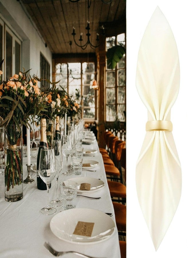 CYRYLC 40 Pcs Gold Napkin Rings - Metal Napkin Ring(Semicircle) Stainless Steel Napkin Rings for Table Settings Wedding Christmas Party Dinner Table - Image 3