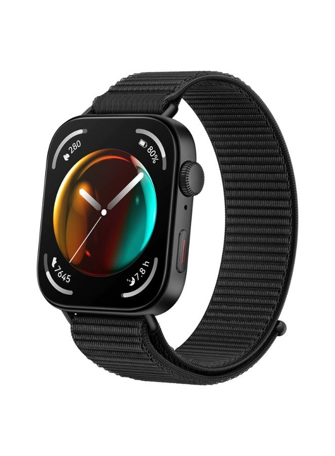 3PCS Huawei Watch Fit 4 Pro / Fit 4 / Fit 3 Pro Nylon Strap Replacement Strap Black // Deep Sea Blue / Sky Grey - Image 5