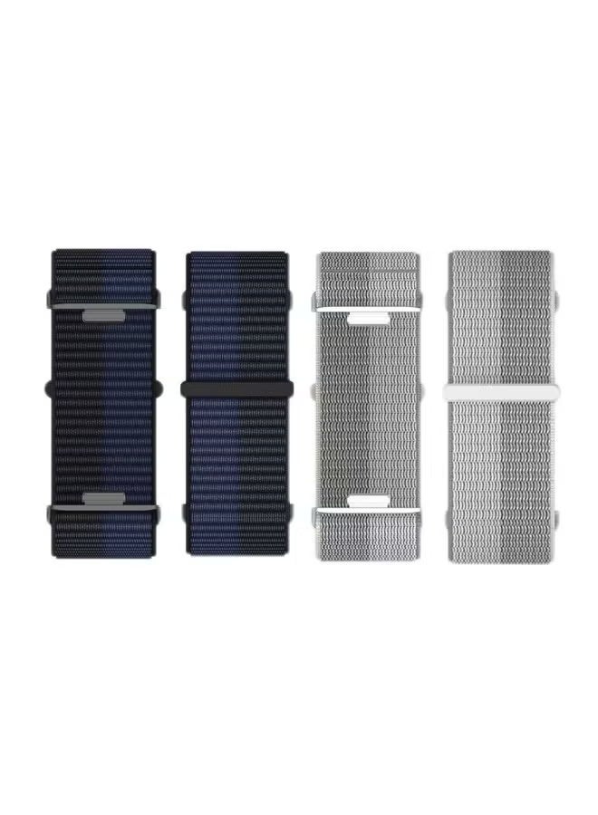 3PCS Huawei Watch Fit 4 Pro / Fit 4 / Fit 3 Pro Nylon Strap Replacement Strap Black // Deep Sea Blue / Sky Grey - Image 2