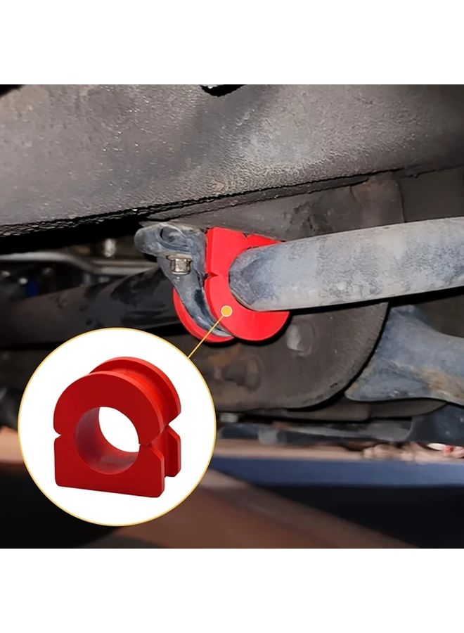 Red Front Sway Bar Bushing Set Pair Compatible with Silverado Tahoe Suburban Avalanche Escalade Sierra Yukon - Image 3