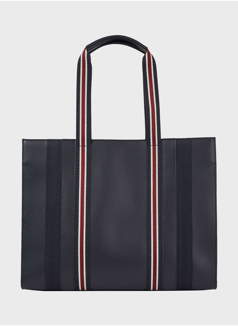 TOMMY HILFIGER - Identity Top Handle Medium Tote Bag - Image 1