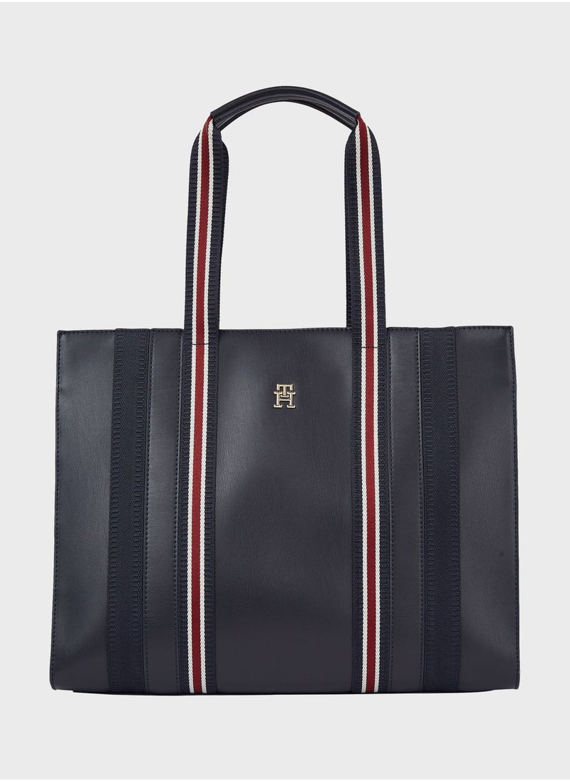 TOMMY HILFIGER - Identity Top Handle Medium Tote Bag - Image 1