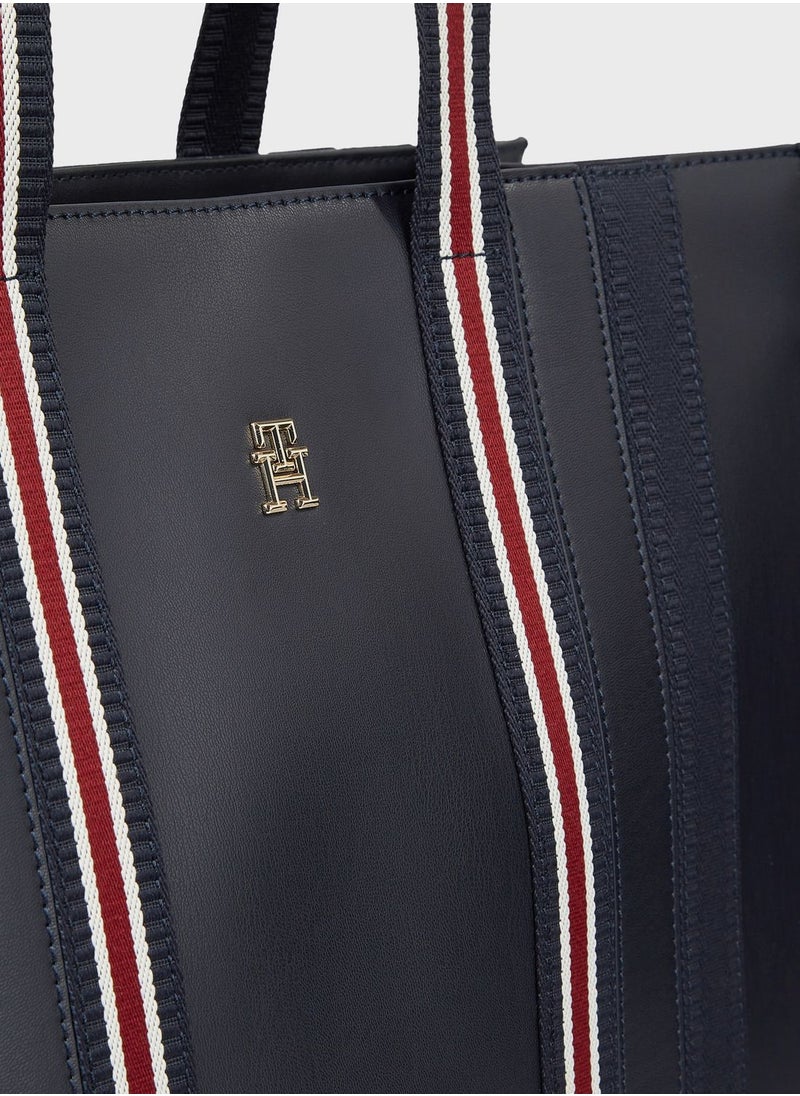 TOMMY HILFIGER - Identity Top Handle Medium Tote Bag - Image 1