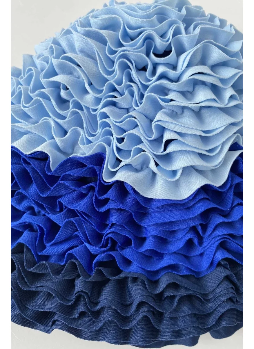 Ayyıldız Crescent 3449 Navy Blue Ruffle Pool Cap