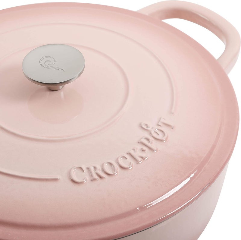 كروك بوت قدر الطهي البطيء Crock-Pot رقم 125300.02، مطلي بالزجاج الملون من الحديد الصب، سعة 5 لترات، بلون ا��وردي - Image 3