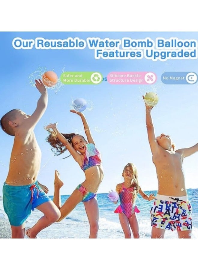 GGEROU Reusable Water Balloons for Kids,5 Pcs Soft Silicone Water Splash Ball,  Non-magnetic - Image 3