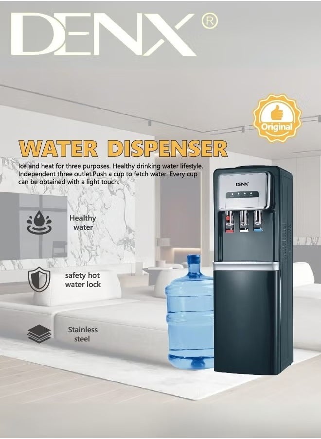 Denx Hot, Cold, and Normal Water Dispenser – Made of Stainless Steel, Hygienic, with Safety Lock, 600W Power  - Image 2