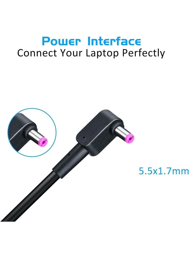 Terabyte شاحن تيار متردد بديل 135 واط لجهاز اللابتوب متوافق مع أيسر نيترو 5 NH.QBZSI.003، N18C3 N18C4 AN515-51 AN515-41 AN515-53 AN515-52 AN515-43 AN515-54 والعديد من الطرازات الأخرى - Image 3