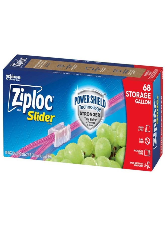 Ziploc Gallon Food Storage Slider Bags, Power Shield Technology for More Durability, 68 Count - Image 1